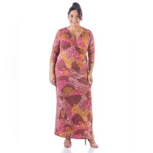 NEW Rust Faux Wrap Side Slit Plus Size Maxi Dress • SUPER FLATTERING!!